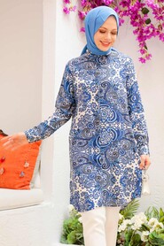 İndigo Blue Hijab Tunic 11524IM - 1