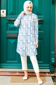 İndigo Blue Hijab Tunic 11540IM - 1