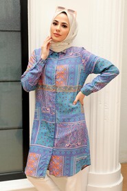 İndigo Blue Hijab Tunic 11561IM - 2