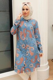 İndigo Blue Hijab Tunic 11586IM - 3