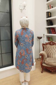 İndigo Blue Hijab Tunic 11586IM - 4