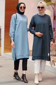 İndigo Blue Hijab Tunic 30645IM - 3
