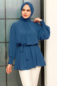 İndigo Blue Hijab Tunic 3795IM - NEVA STYLE