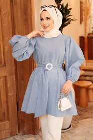 İndigo Blue Hijab Tunic 40681IM - 2