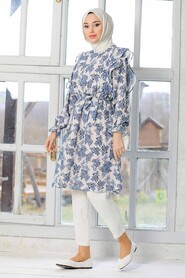 İndigo Blue Hijab Tunic 41332IM - 2