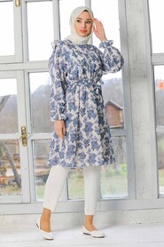 İndigo Blue Hijab Tunic 41332IM - 3