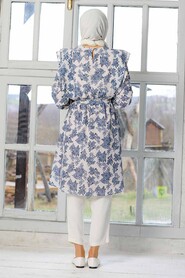 İndigo Blue Hijab Tunic 41332IM - 4