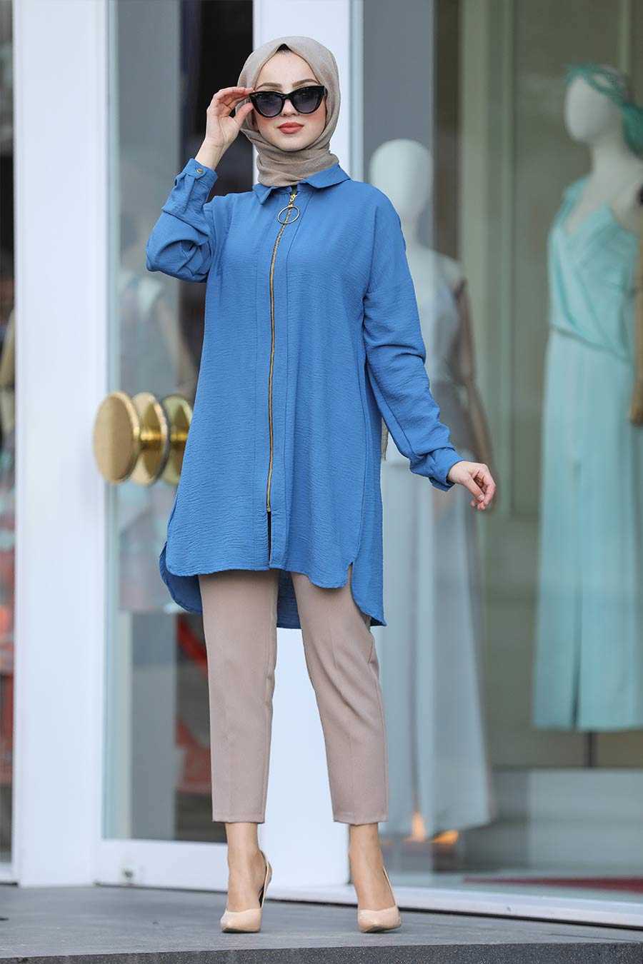 İndigo Blue Hijab Tunic 4451IM - Neva-style.com