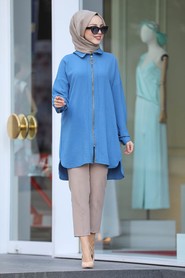 İndigo Blue Hijab Tunic 4451IM - 2