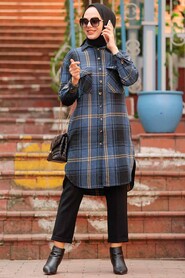 İndigo Blue Hijab Tunic 5579IM - 1