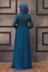 Plus Size Indigo Blue Modest Wedding Dress 90000IM - 2