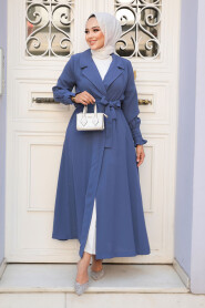 İndigo Blue Modest Coat 59931IM - 2