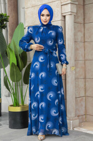 İndigo Blue Modest Dress 27945IM - 3