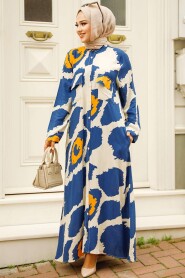 İndigo Blue Modest Long Dress 35201IM - 4