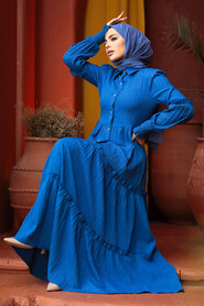 İndigo Blue Modest Long Dress 4421IM - 2