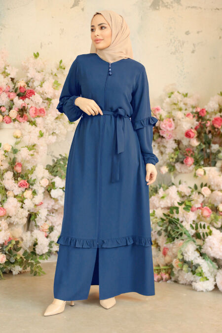 İndigo Blue Modest Plus Size Abaya 45278IM - NEVA STYLE