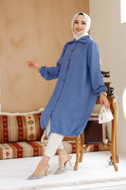 İndigo Blue Modest Plus Size Tunic 70881IM - 3