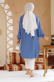 İndigo Blue Modest Plus Size Tunic 70881IM - 4