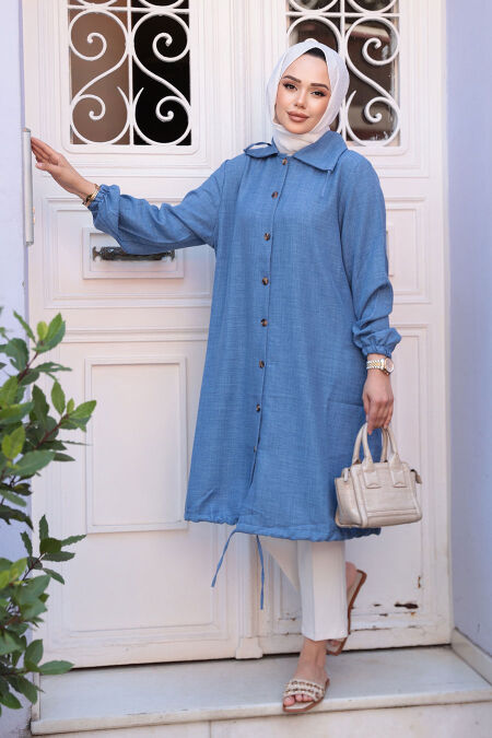 İndigo Blue Modest Plus Size Tunic 70881IM - NEVA STYLE
