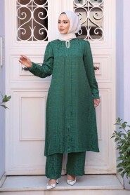 Jacquard Green Modest Two-Piece Set 76671Y - 3