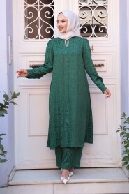 Jacquard Green Modest Two-Piece Set 76671Y - 2