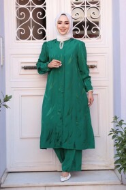 Jacquard Green Modest Two-Piece Set 76672Y - 3