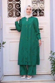 Jacquard Green Modest Two-Piece Set 76672Y - 1