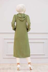 Khaki Hijab Coat 15630HK - 2