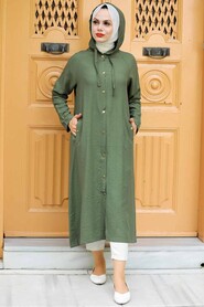 Khaki Hijab Coat 17250HK - 2