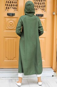 Khaki Hijab Coat 17250HK - 3