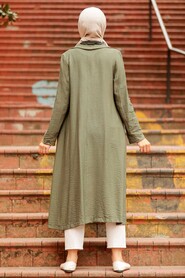 Khaki Hijab Coat 41102HK - 2