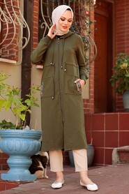 Khaki Hijab Coat 4401HK - 2