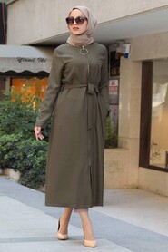 Khaki Hijab Coat 5554HK - 1