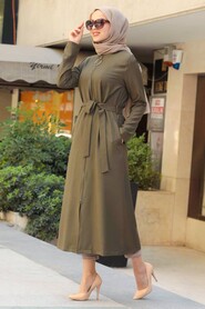 Khaki Hijab Coat 5554HK - 2