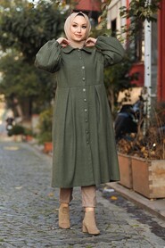 Khaki Hijab Coat 5592HK - 2