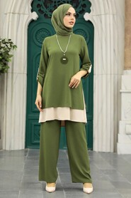 Khaki Hijab Double Suit 52251HK - 2