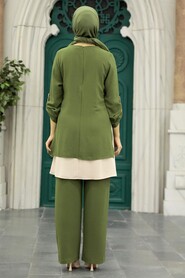 Khaki Hijab Double Suit 52251HK - 3