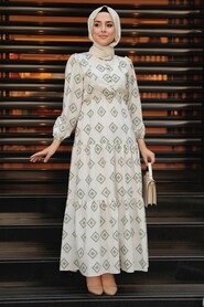 Khaki Hijab Dress 10229HK - 2