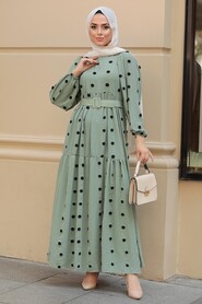 Khaki Hijab Dress 10290HK - 1