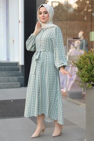 Khaki Hijab Dress 10316HK - 3