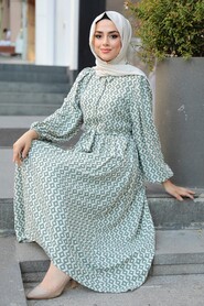 Khaki Hijab Dress 10316HK - 1