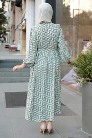 Khaki Hijab Dress 10316HK - 4