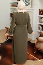 Khaki Hijab Dress 10670HK - 2