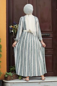 Khaki Hijab Dress 1478HK - 2