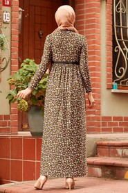 Khaki Hijab Dress 163904HK - 2