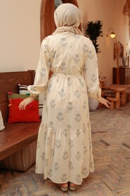 Khaki Hijab Dress 2333HK - 2