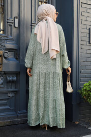 Khaki Hijab Dress 23452HK - 4