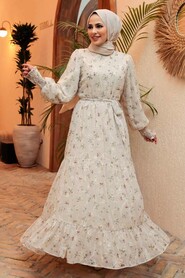 Khaki Hijab Dress 2391HK - 1