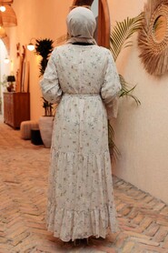 Khaki Hijab Dress 2391HK - 3