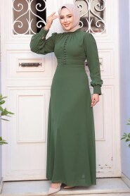 Khaki Hijab Dress 2703HK 